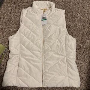 Michael Kors Cream Quilted Vest